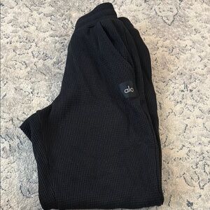Alo Black Waffle Knit Pants
